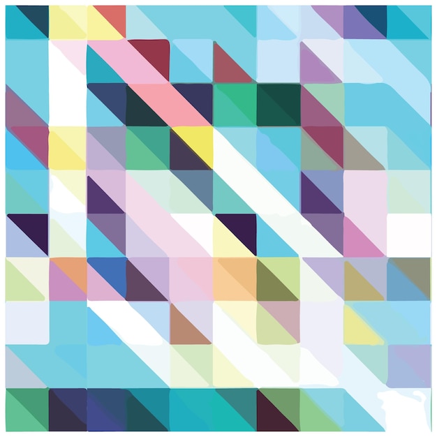 Una pintura abstracta colorida de un patrón geométrico.