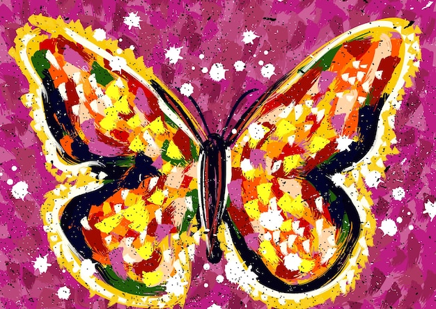 Pintura abstracta de mariposas