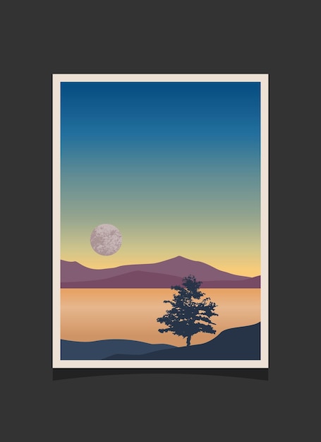 Pintura abstracta de montaña, Fondo abstracto, Vector Premium