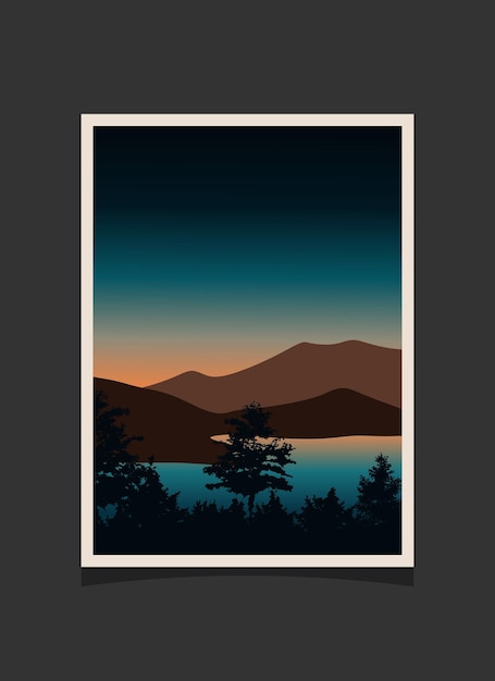 Pintura abstracta de montaña, Fondo abstracto, Vector Premium