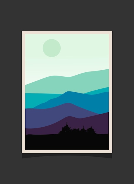 Pintura abstracta de montaña, Fondo abstracto, Vector Premium