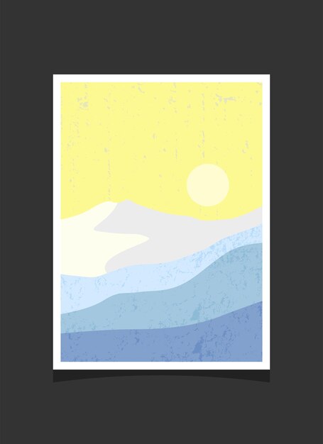 Pintura abstracta de montaña, Fondo abstracto, Vector Premium