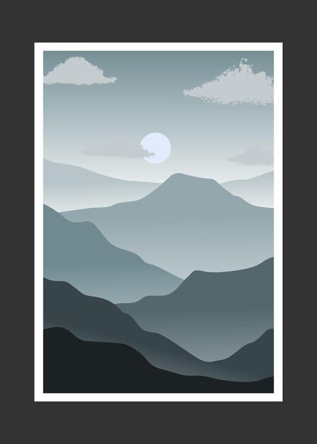 Pintura abstracta de montaña, Fondo abstracto, Vector Premium
