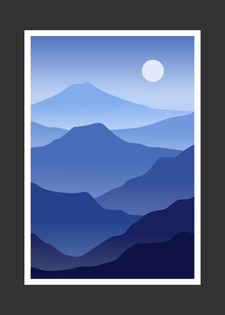 Pintura abstracta de montaña, Fondo abstracto, Vector Premium
