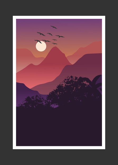 Pintura abstracta de montaña, Fondo abstracto, Vector Premium