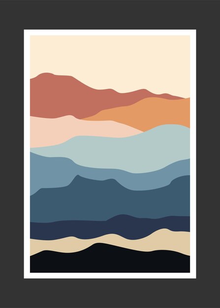 Pintura abstracta de montaña, Fondo abstracto, Vector Premium