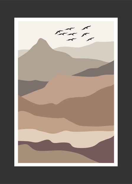 pintura abstracta de la montaña Fondo abstracto Vector Premium