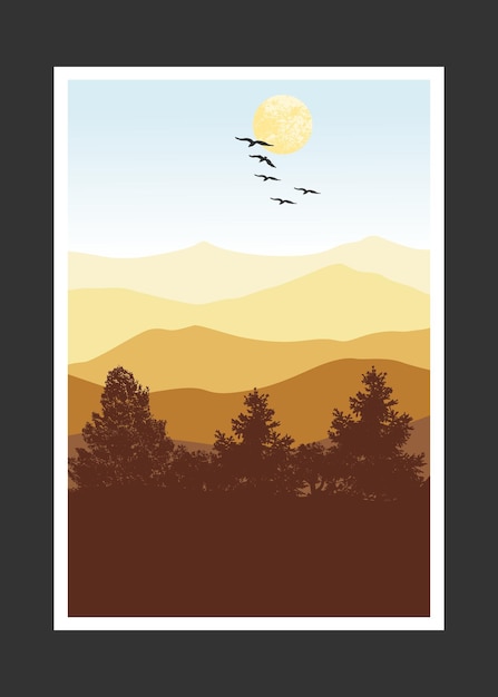 pintura abstracta de la montaña Fondo abstracto Vector Premium