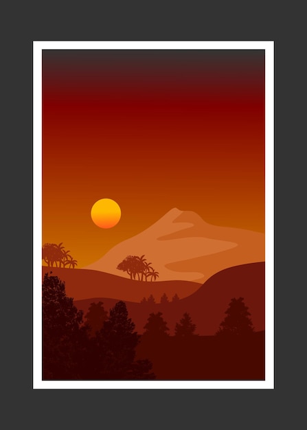 Pintura abstracta de montaña, Fondo abstracto, Vector Premium