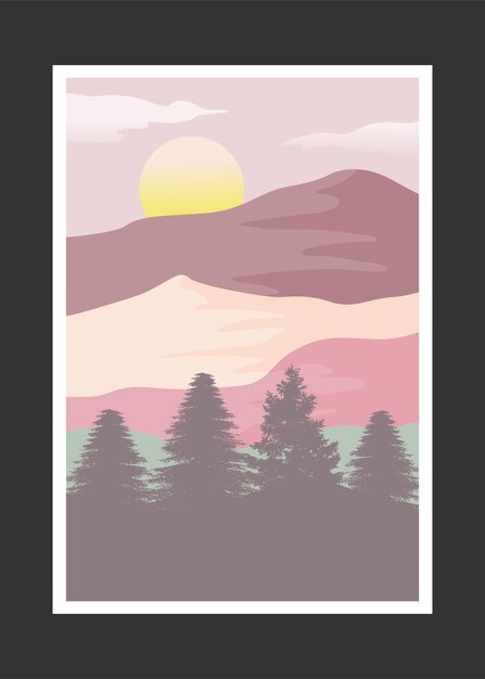 Pintura abstracta de montaña, Fondo abstracto, Vector Premium
