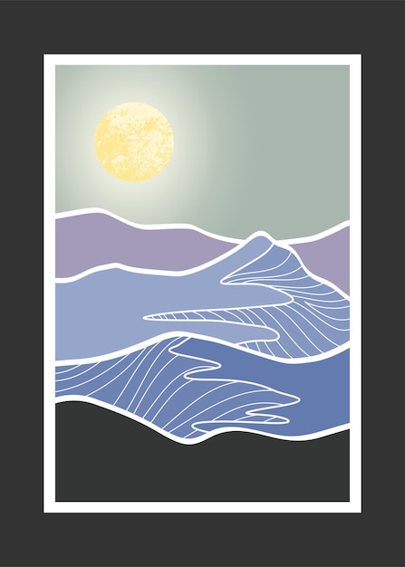 Pintura abstracta de montaña, Fondo abstracto, Vector Premium