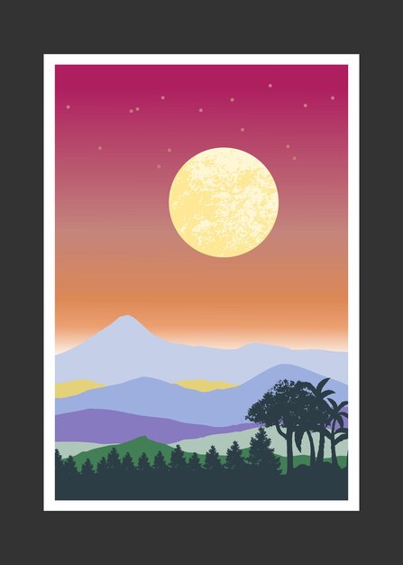 Pintura abstracta de montaña, Fondo abstracto, Vector Premium