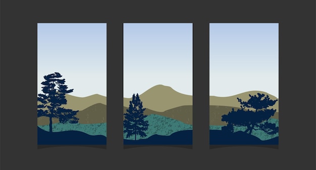 Pintura abstracta de montaña, Fondo abstracto, Vector Premium