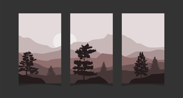 Pintura abstracta de montaña, Fondo abstracto, Vector Premium