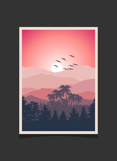 Pintura abstracta de montaña, Fondo abstracto, Vector Premium