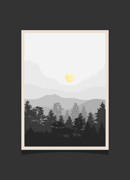 Pintura abstracta de montaña, Fondo abstracto, Vector Premium