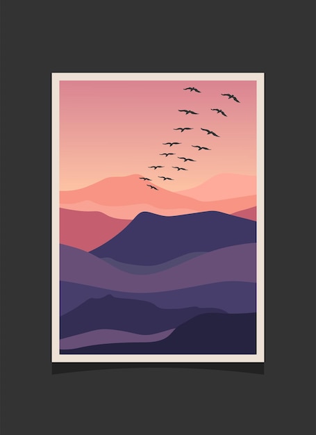 Pintura abstracta de montaña, Fondo abstracto, Vector Premium