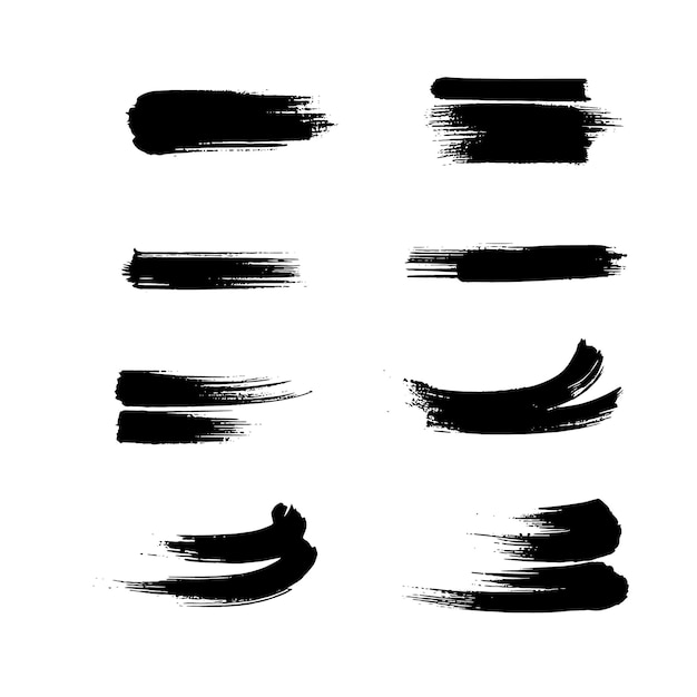 Pintura abstracta negra Pintura de pincel Contenido sobre fondo blanco Cada uno con un estilo único