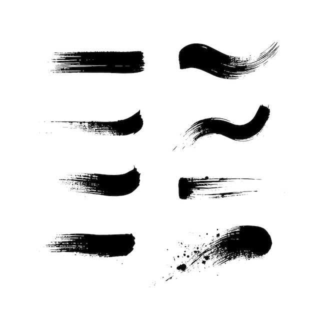 Pintura abstracta negra Pintura de pincel Contenido sobre fondo blanco Cada uno con un estilo único