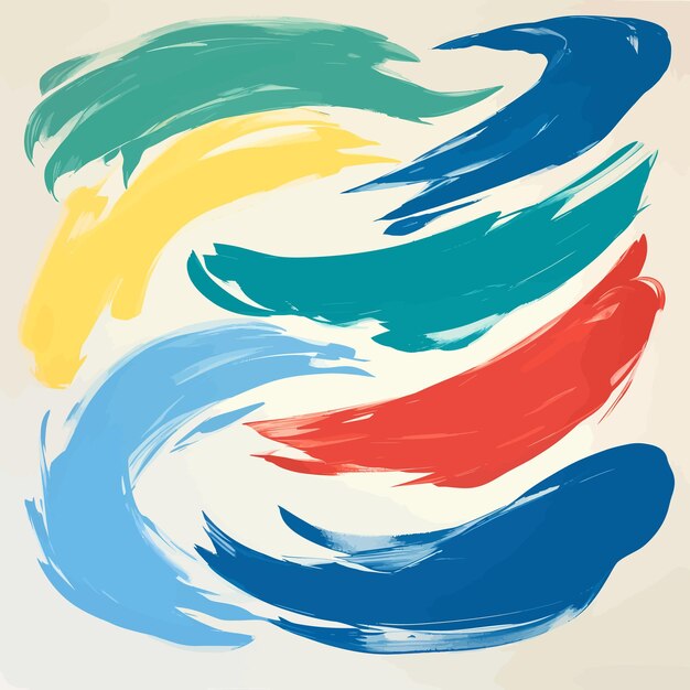 Pintura abstracta con pinceladas vibrantes en varios colores