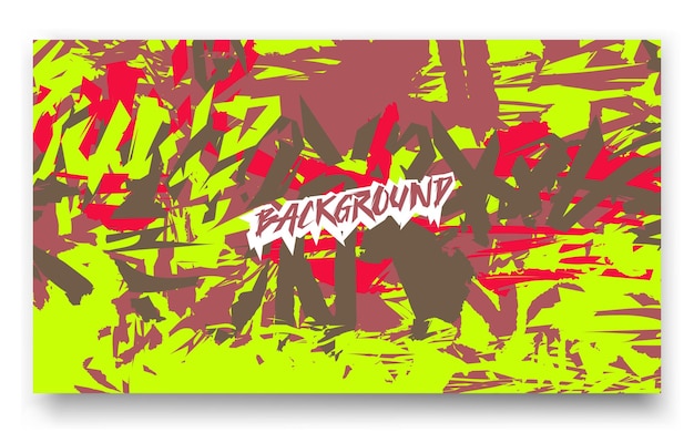 una pintura abstracta verde y roja con el wordgraffiti