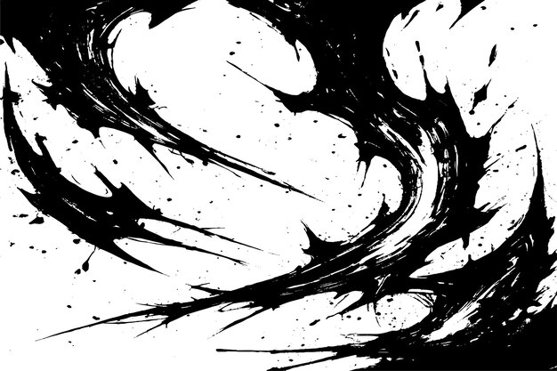 Pintura acrílica abstracta en lienzo manchado con fondo grunge blanco y negro