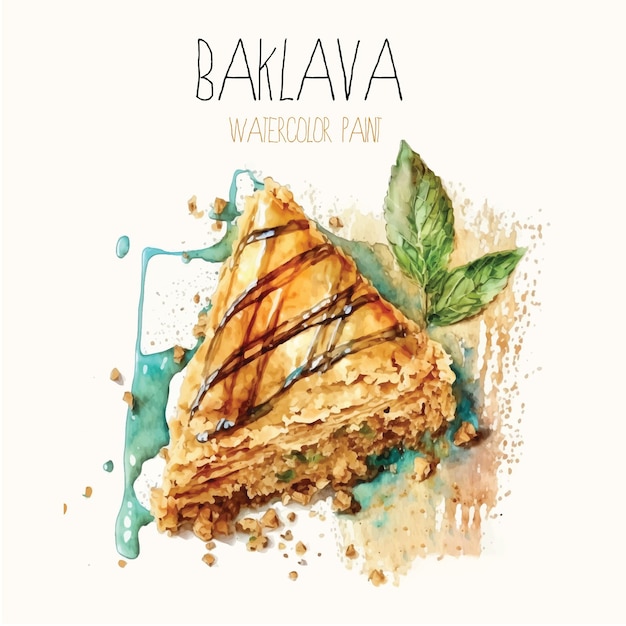 Pintura de acuarela Baklava