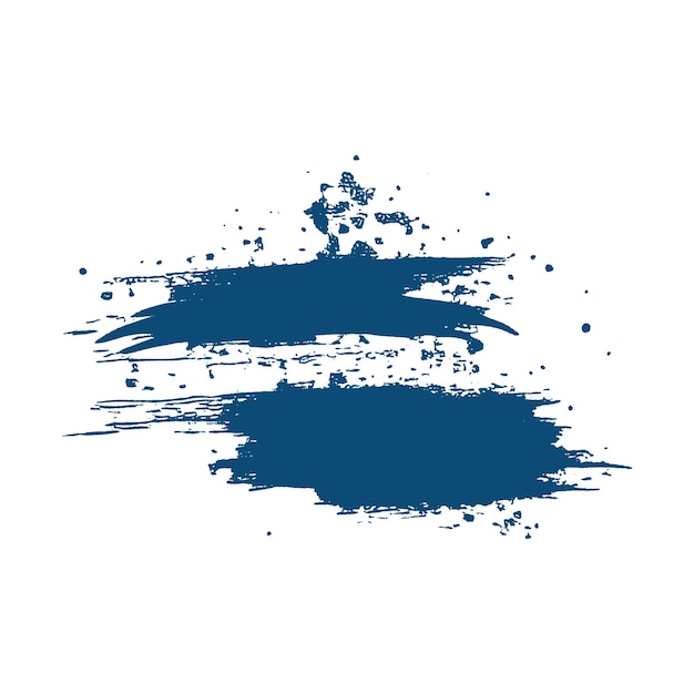Pintura de acuarela o tinta con pincel azul oscuro