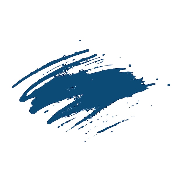Pintura de acuarela o tinta con pincel azul oscuro