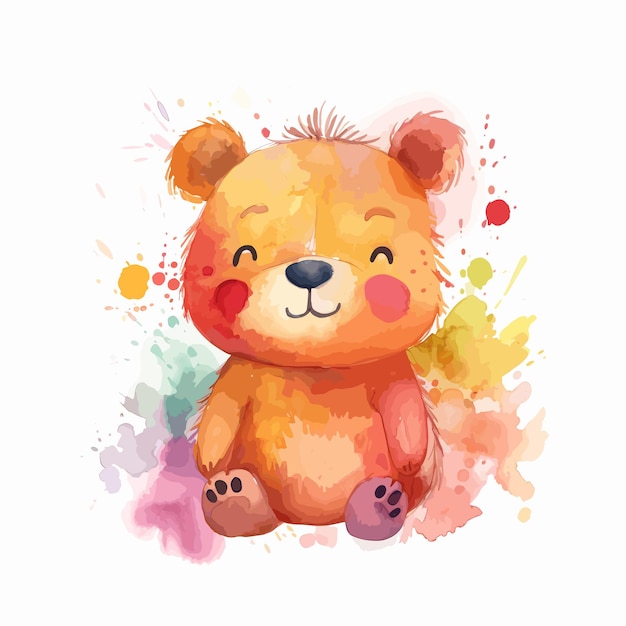 Pintura de acuarela de un oso