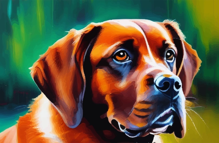 Vector pintura al óleo de perros