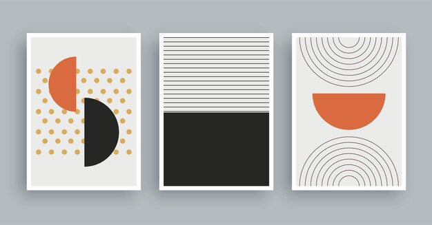 Pintura de arte abstracto con fondo de colores boho. Elementos geométricos de pintura moderna minimalista.