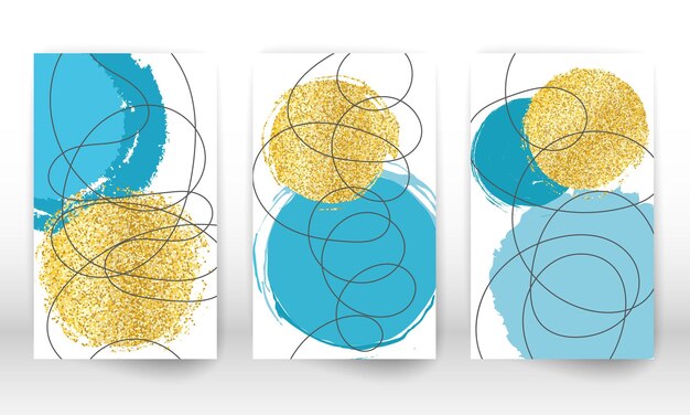 Pintura de arte moderno. Conjunto de formas geométricas y líneas. Formas minimalistas pintadas a mano, partículas de oro. Fondo de arte moderno.