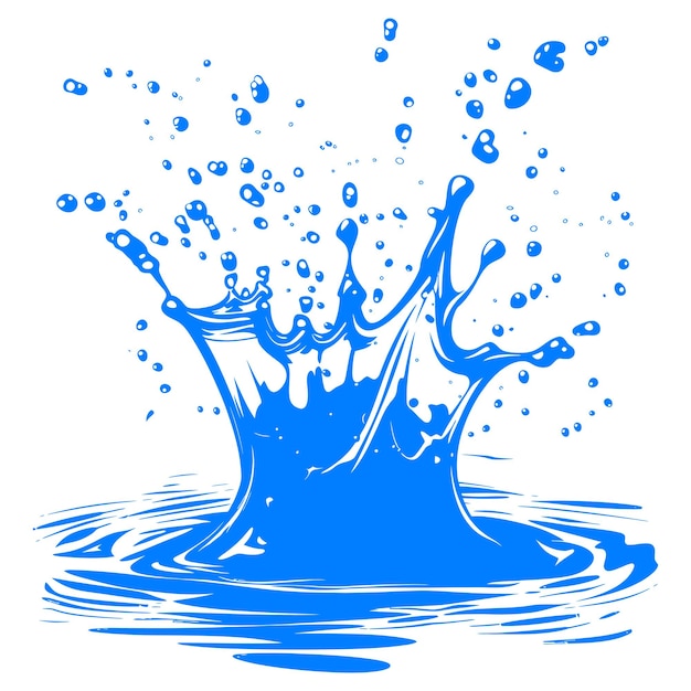 Vector pintura azul tinta agua líquido salpicaduras un color