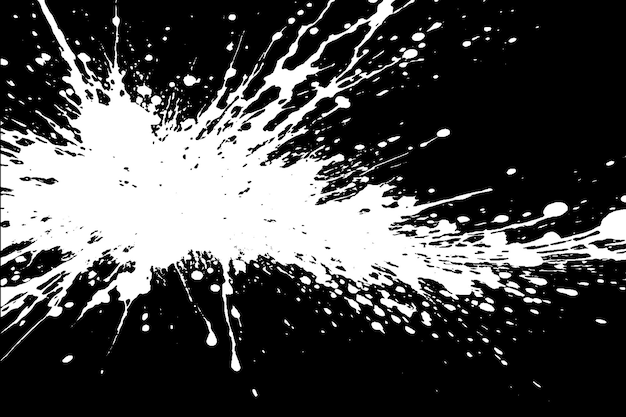 pintura blanca textura grungy en fondo negro imagen vectorial de la textura de salpicaduras de pintura blanca