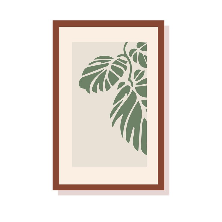 Vector pintura botánica interior en estilo plano todos los objetos están repintados