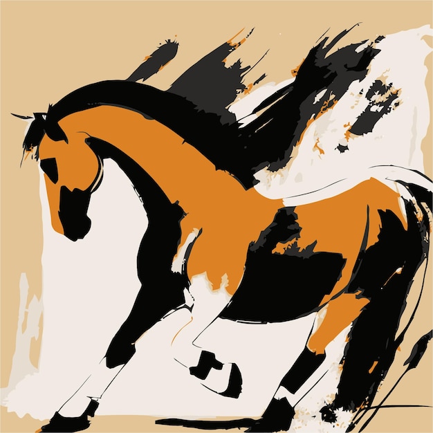 Vector una pintura de un caballo con la palabra caballo en él