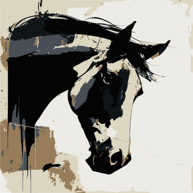 Vector una pintura de un caballo con la palabra caballo en él