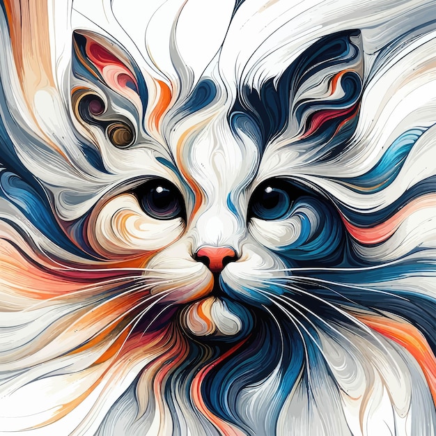 Vector pintura de cabeza de gato