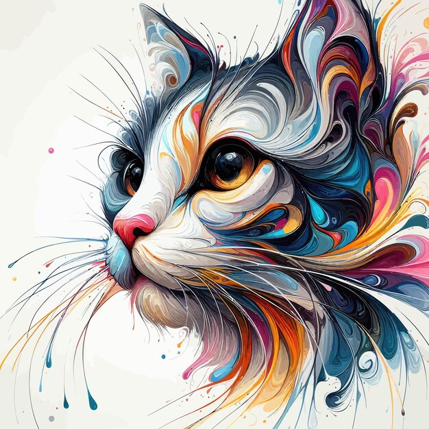 Vector pintura de cabeza de gato
