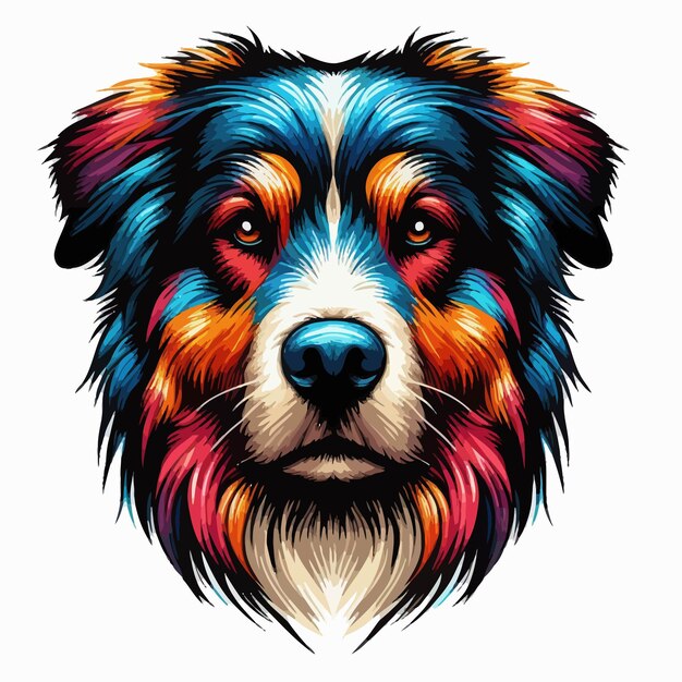 Vector pintura de cabeza de perro