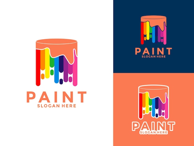 Pintura de la casa colorida Logotipo Elemento vectorial Símbolo Pintura del hogar plantilla de diseño del logotipo del servicio