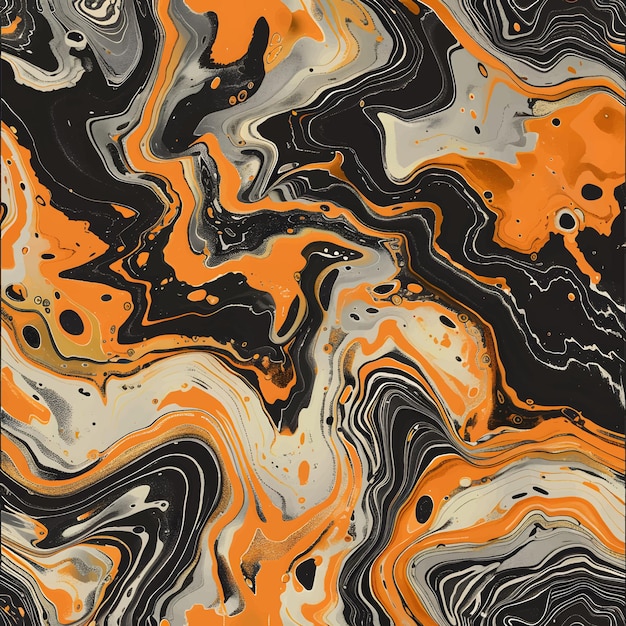 una pintura de color negro y naranja con el título la palabra en él