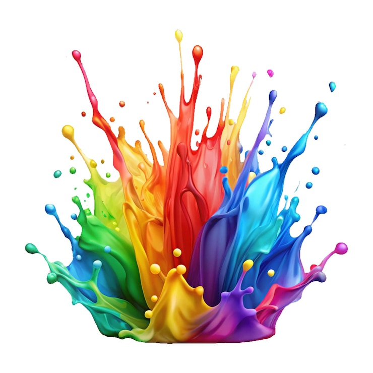 Vector pintura de colores o salpicaduras de pintura arco iris