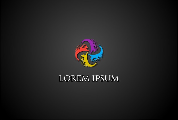Pintura Colorida Agua Aqua Líquido Splash Diseño Logotipo Vector