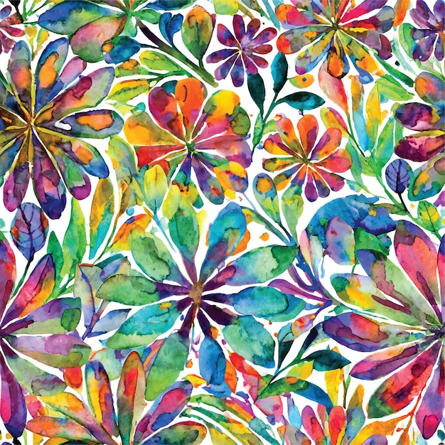 una pintura colorida de flores vector