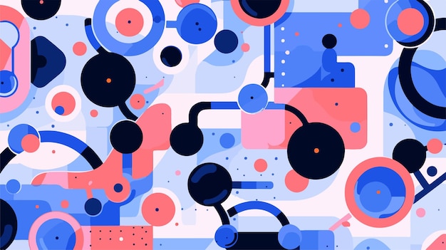una pintura colorida de un fondo abstracto azul rojo y rosa