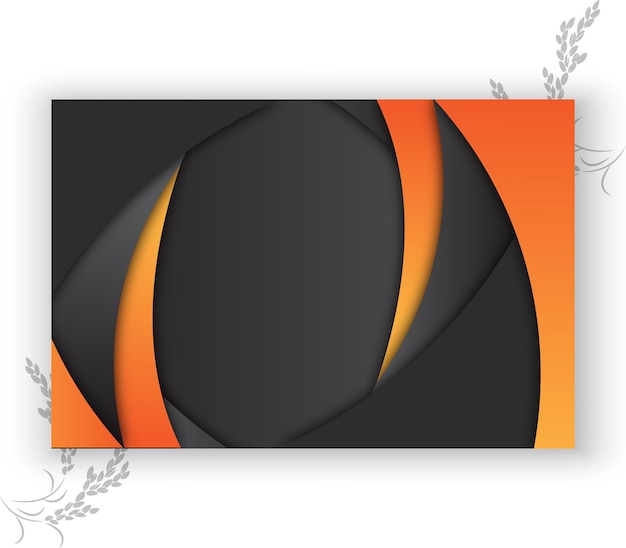 una pintura de un diseño abstracto negro y naranja con un patrón floral