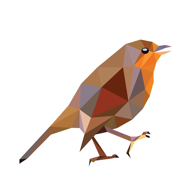 Pintura de diseño vectorial de aves de baja poli