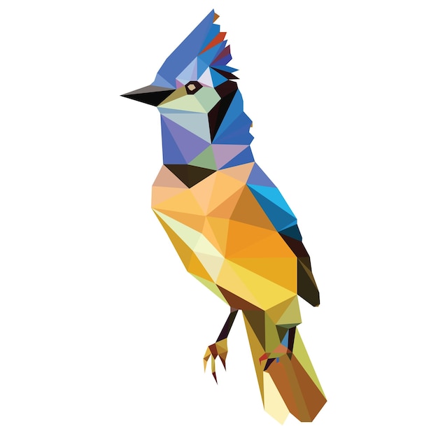 Pintura de diseño vectorial de aves de baja poli